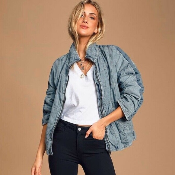 Free People Jackets & Coats | Xs Free People Dolman Quilted Denim